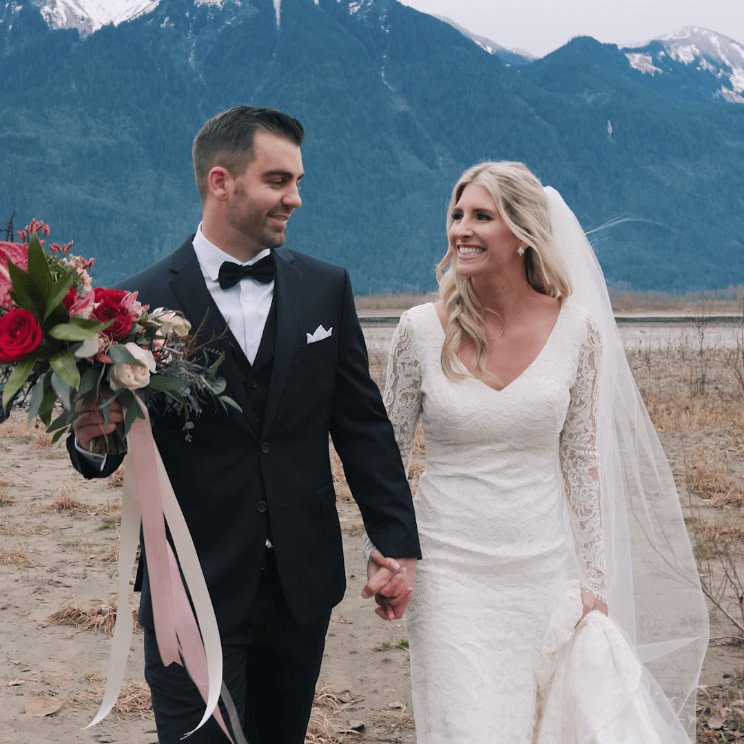 Newlywedswith mountain backdrop Capture Productions